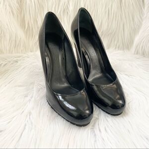 Burberry Black Patent leather Stacked Heel Pumps 7
